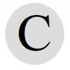 Бусины с буквами серебристые круглые C